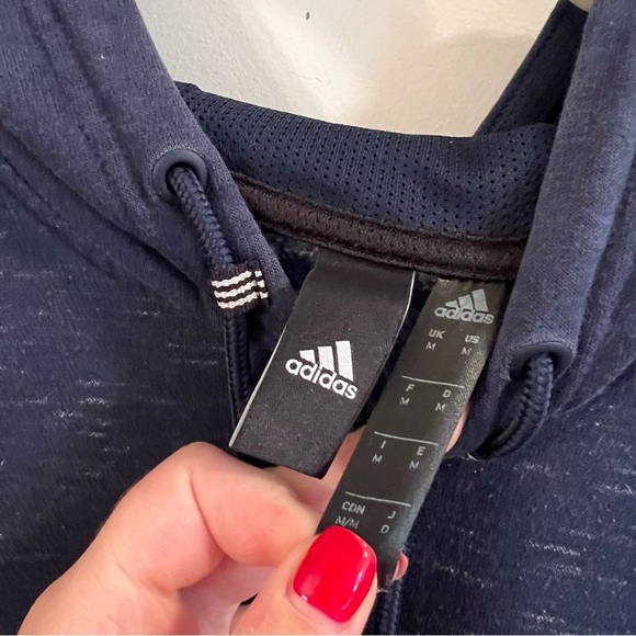 Men’s Adidas blue hooded pullover sweatshirt size medium M - Picture 3 of 4